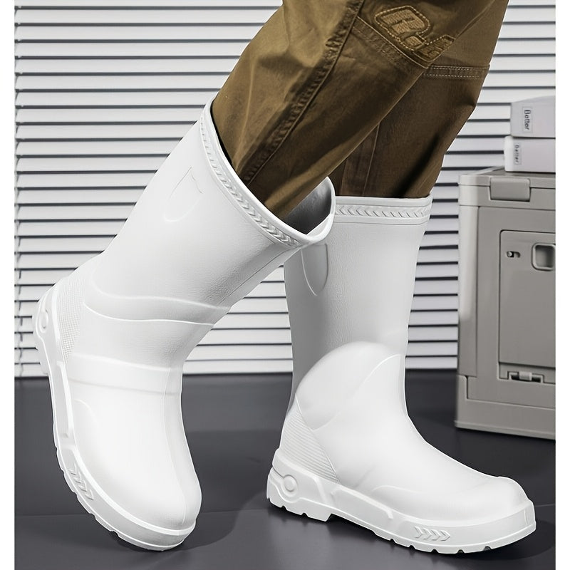 Men's Tall Lightweight Waterproof EVA Rain Boots for Outdoor