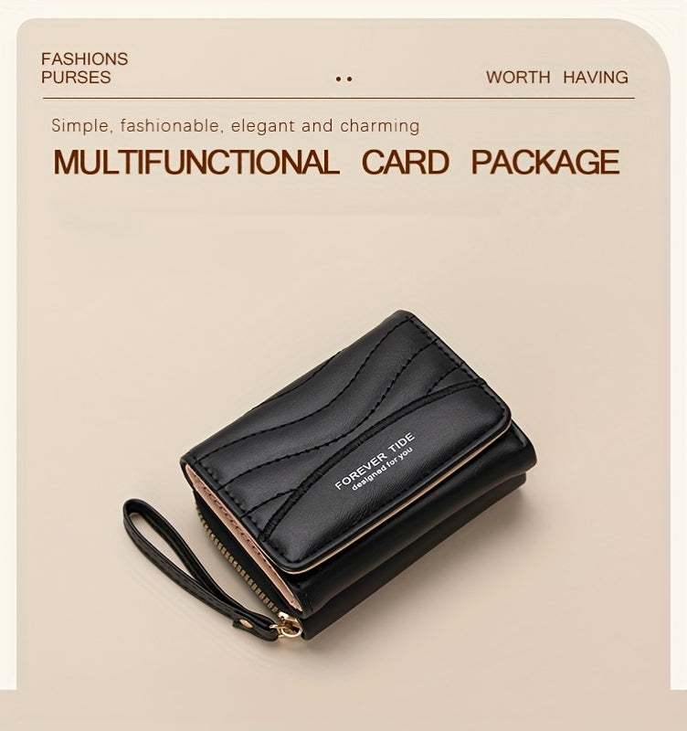 Կանացի նորաձև մինիմալիստական ​​ծալովի դրամապանակ՝ ճարմանդային դիզայնով, մեծ տարողությամբ, հասանելի է 6 գույնով