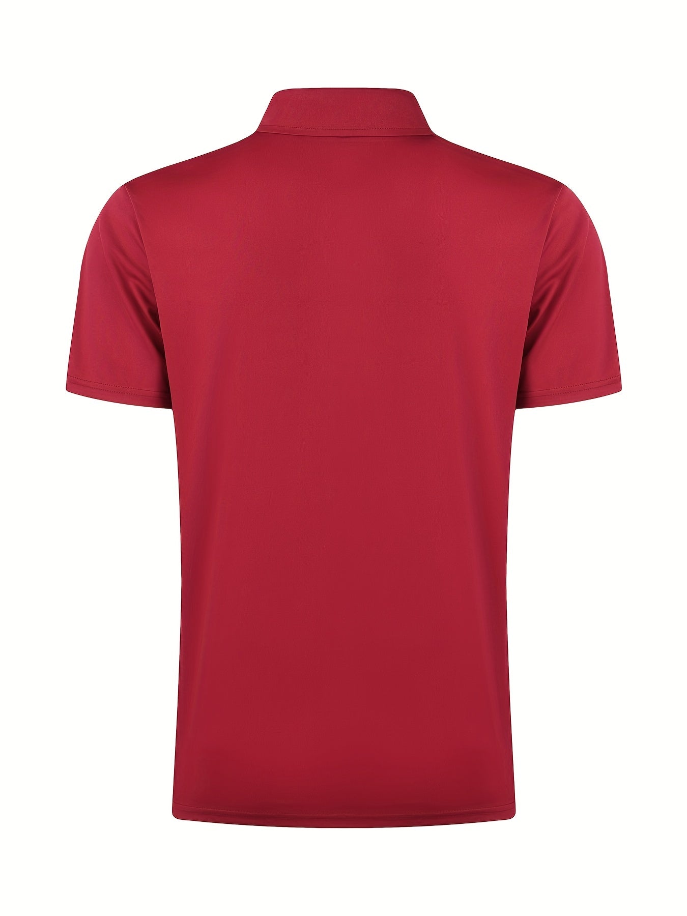 [Golf Apparel] Men's Classic White Shirt - Casual Summer Style with Short Sleeves, Zipper Collar, and Stretch Polyester Fabric - Perfect for Streetwear & Golf