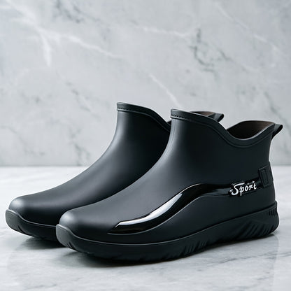 Men's Casual Anti-Slip PVC Rain Shoes for All-Season Wear