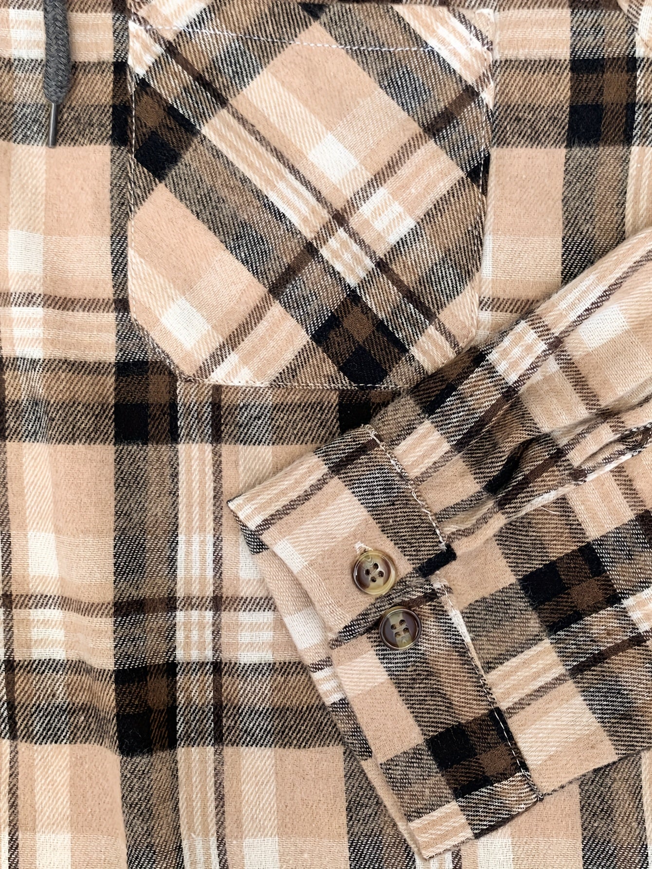 Տղամարդկանց համար նախատեսված շոտլանդական վերարկու, երկար թևքերով, պատահական, կոճակներով, գլխարկով վերնաշապիկ, բաճկոն