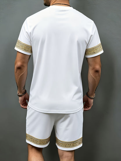 Men's Casual Summer Crew Neck Short Sleeve and Shorts Set