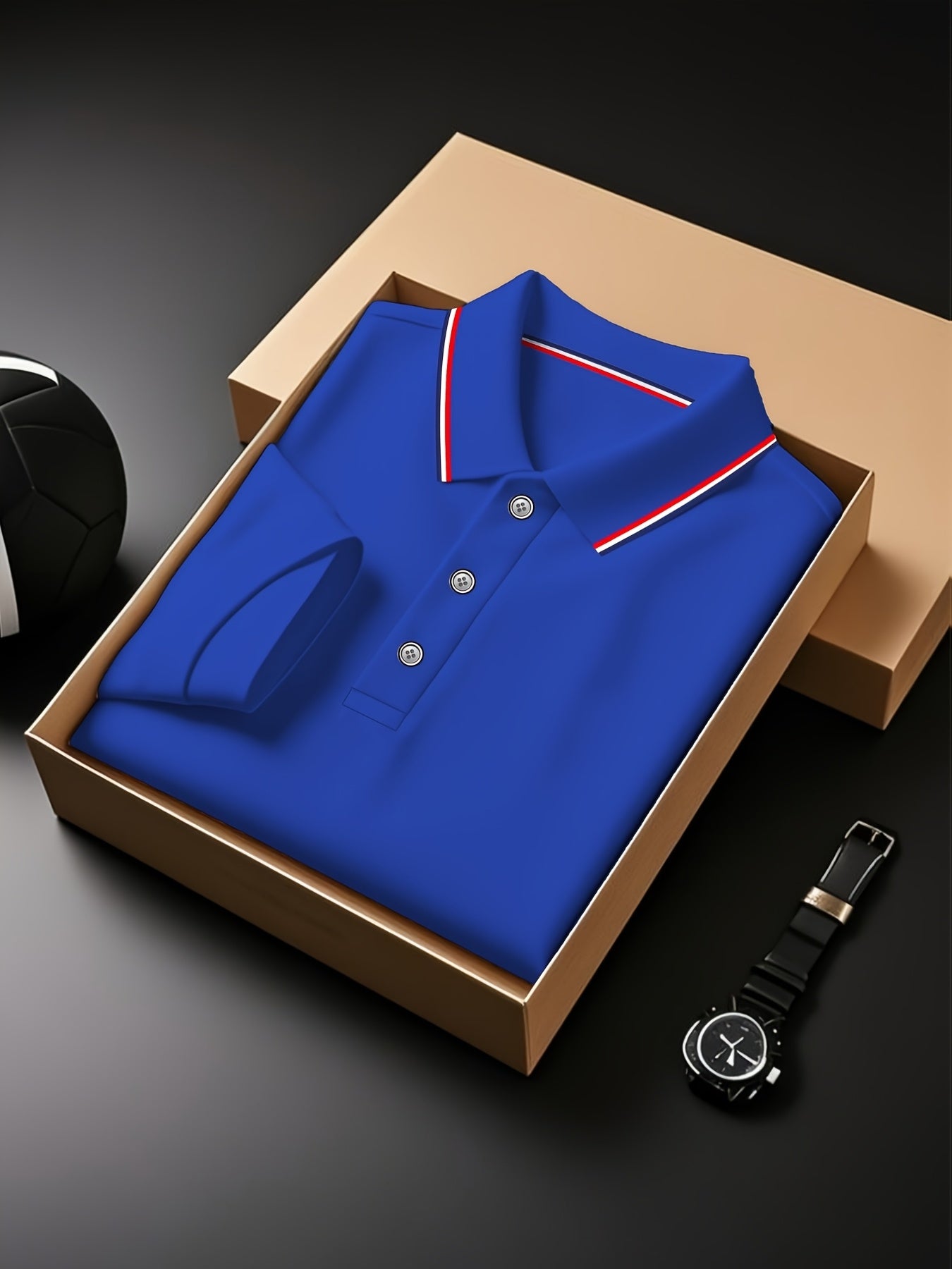 3pcs Men's Fashion Business Short-Sleeve Shirts, Collar Design, Simple and Elegant, Enhances Silhouette and Leg Length, Lightweight and Comfortable Knitted Polyester Fabric, Breathable and Skin-Friendly, Packaged in Bags (No - ayq