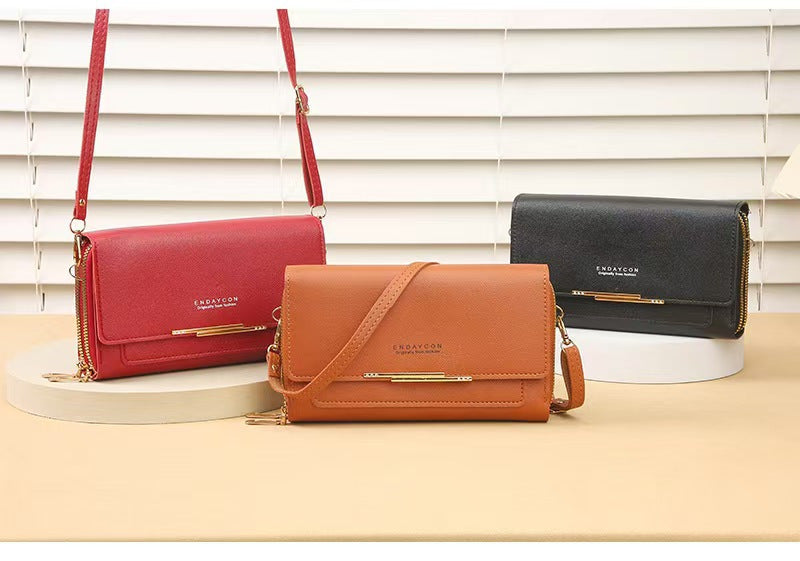 Women'S Shoulder Bag, New Multifunctional Wallet for Women, Zip Closure, Detachable Shoulder Strap, Can Be Used As a Shoulder Or Crossbody Bag, Medium-Length Clutch, Phone Bag, Coin Purse, with 3 Card Slots + Phone Compartmen