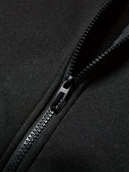 2pcs children's autumn and winter velvet zipper hooded shirt + pants, letter print boys' fashionable casual sports suit, suitable for jogging and daily wear