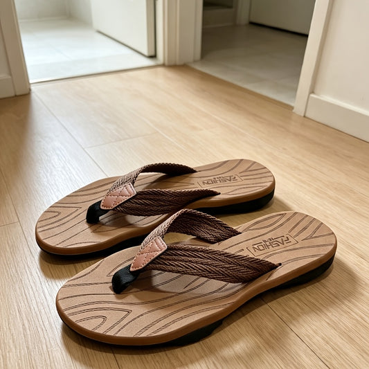 Men's Vintage Slip-On Casual Slippers with Cushioned EVA Sole