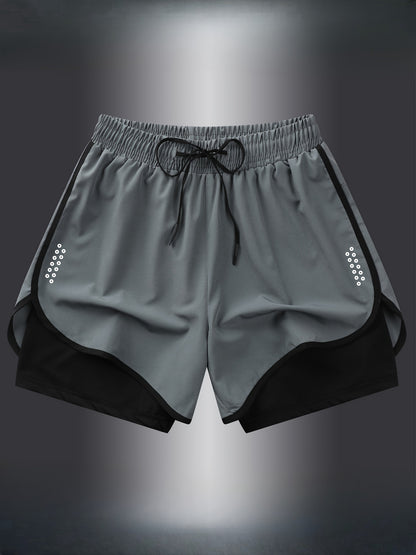 Women'S Active Geometric-Patterned Shorts - 92% Polyester, 8% Elastane Blend with Slight Stretch, Woven Athletic and Casual Shorts for Gym, Fitness, Running, Spring to Fall