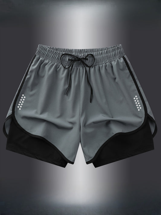 Women'S Active Geometric-Patterned Shorts - 92% Polyester, 8% Elastane Blend with Slight Stretch, Woven Athletic and Casual Shorts for Gym, Fitness, Running, Spring to Fall