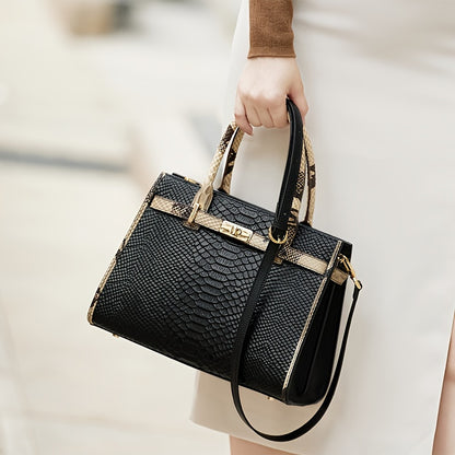 Women’s Vintage Leather Tote Bag with Adjustable Strap