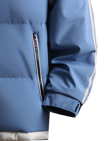 Men'S Heavyweight Winter Hooded Jacket - Thermal Insulated Cold Weather Coat with Zipper Closure, Long Sleeve Outerwear for Hiking, Skiing, Thick, Hiking Gear, Sleek Design, Durable Construction, Outdoor Enthusiasts