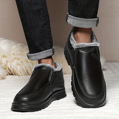 Տղամարդկանց ձմեռային ձմեռային կոշիկներ՝ բրդյա և կամարի հենարանով - Բոլոր եղանակների համար նախատեսված ցուրտ եղանակի լեռնագնացության կոշիկներ, սահքակայուն ռետինե ներբան, կլոր քթով դիզայն՝ առօրյա և բացօթյա հագուստի համար, լեռնագնացության կոշիկներ