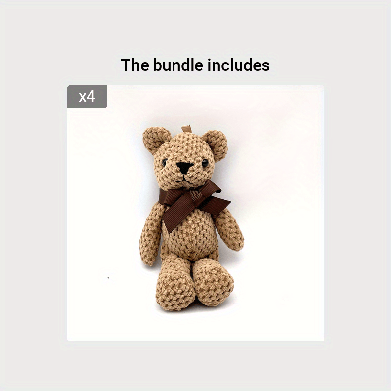 15cm/5.9inch 15cm Bear Stuffed Plush Toys Baby Cute Dress Key Pendant Pendant Dolls Gifts Birthday Wedding Party Decor 1pc