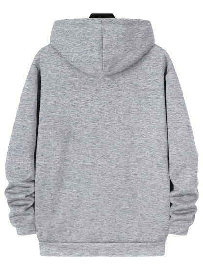 Men'S Trendy And Minimalist Triangular Striped Logo Hoodie And Sweatpants Set for Spring And Autumn, Featuring a Loose And Comfortable Design Suitable for Sports And Leisure, Machine Washable