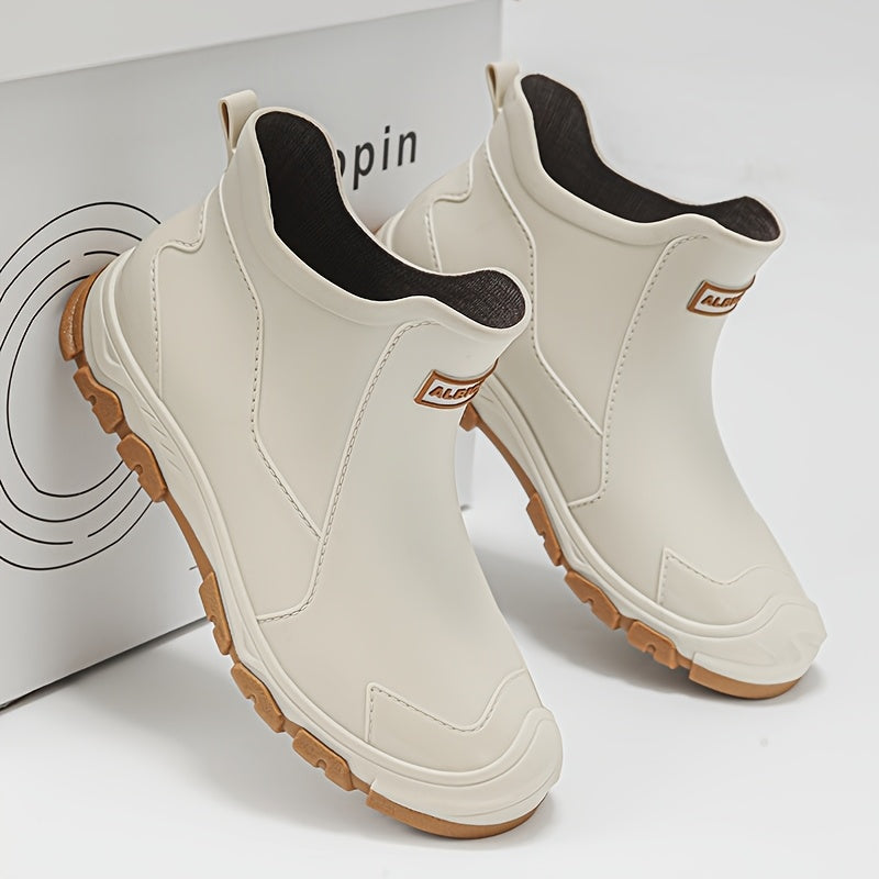 Men's Outdoor Waterproof PU Rain Boots with Rubber Sole