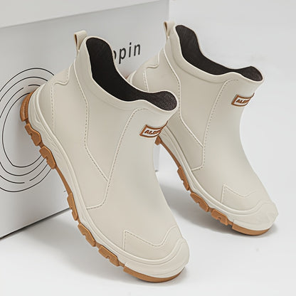 Men's Outdoor Waterproof PU Rain Boots with Rubber Sole