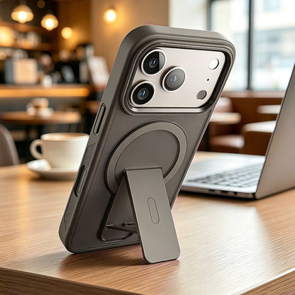 Matte Magnetic Shockproof Phone Case with Stand for iPhone 18 Pro Max