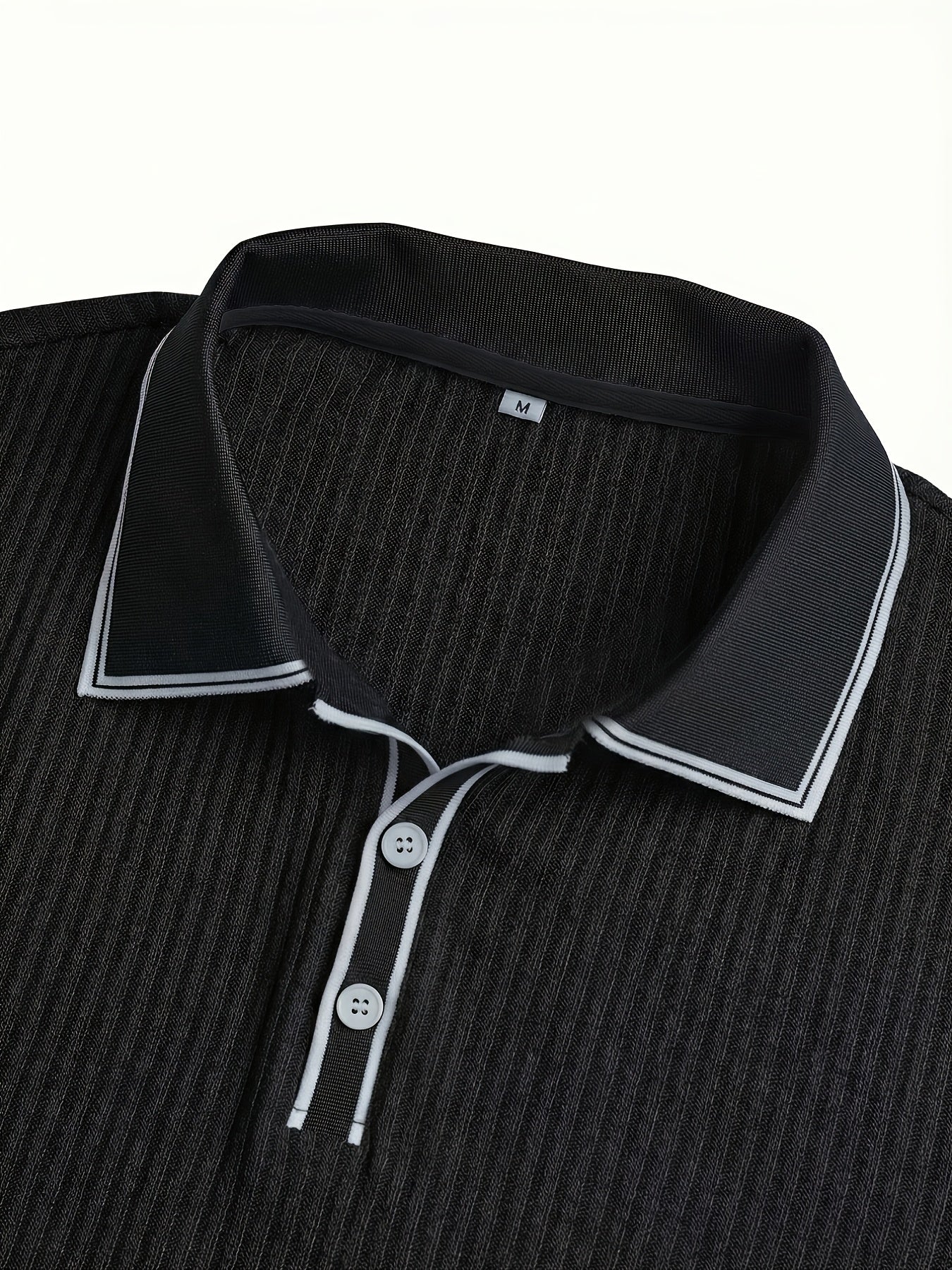 Men's Summer Casual Polo Shirt with Contrast Collar