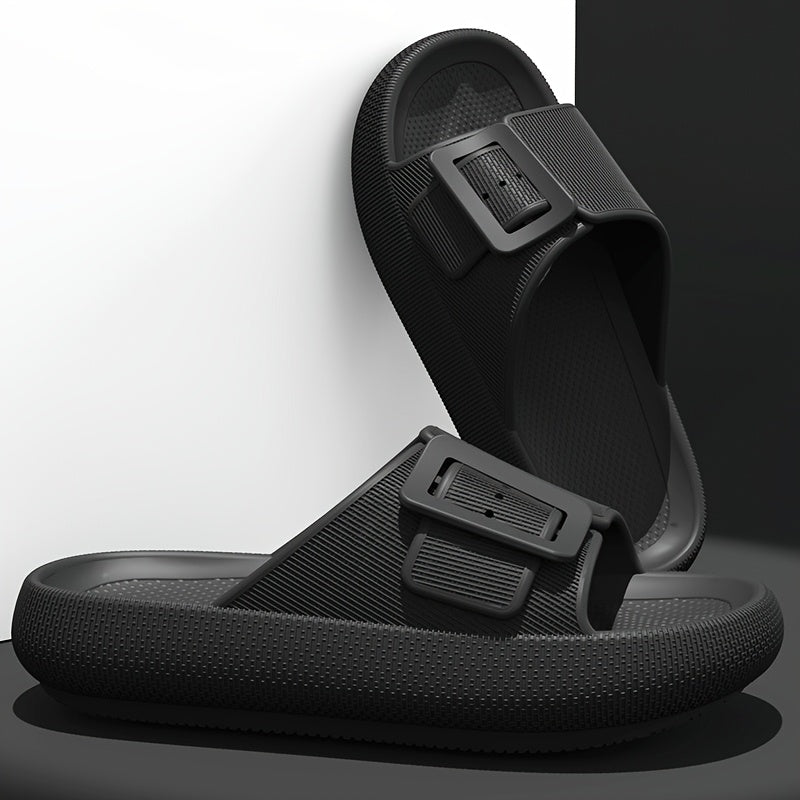 Men's Casual EVA Slippers with Adjustable Buckle and Non-Slip Sole
