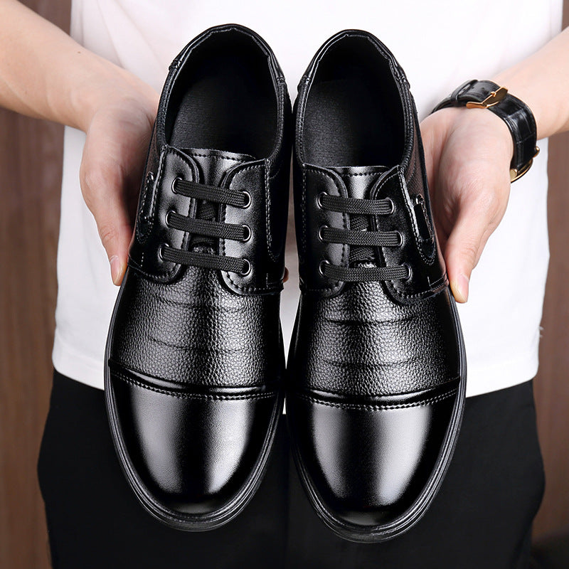 Men's Casual Business Lace-Up Low-Top Shoes, Anti-Slip Rubber Sole