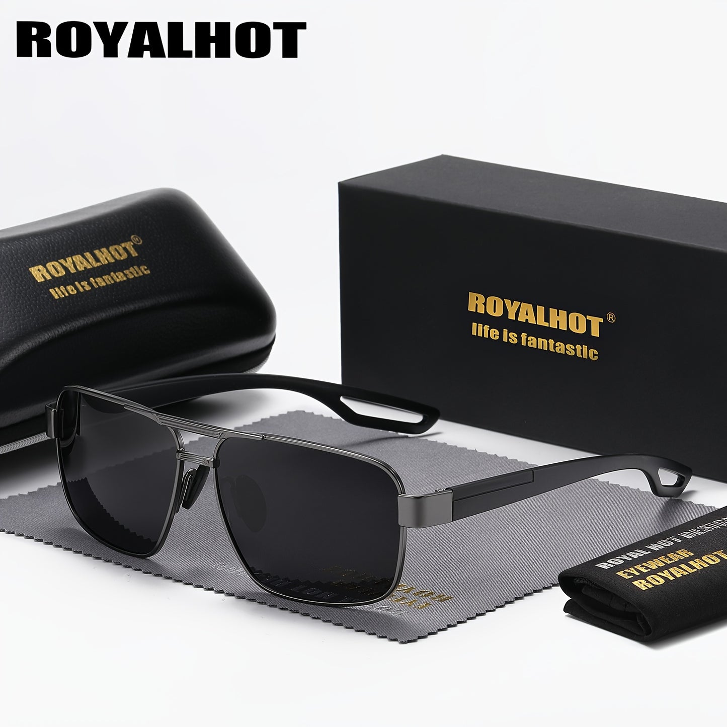 Unisex Lightweight Rectangular Polarized Sunglasses with UV400 Protect