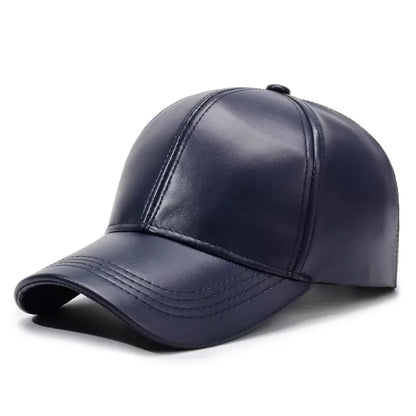 Men's PU Leather Baseball Cap Casual Adjustable Hat