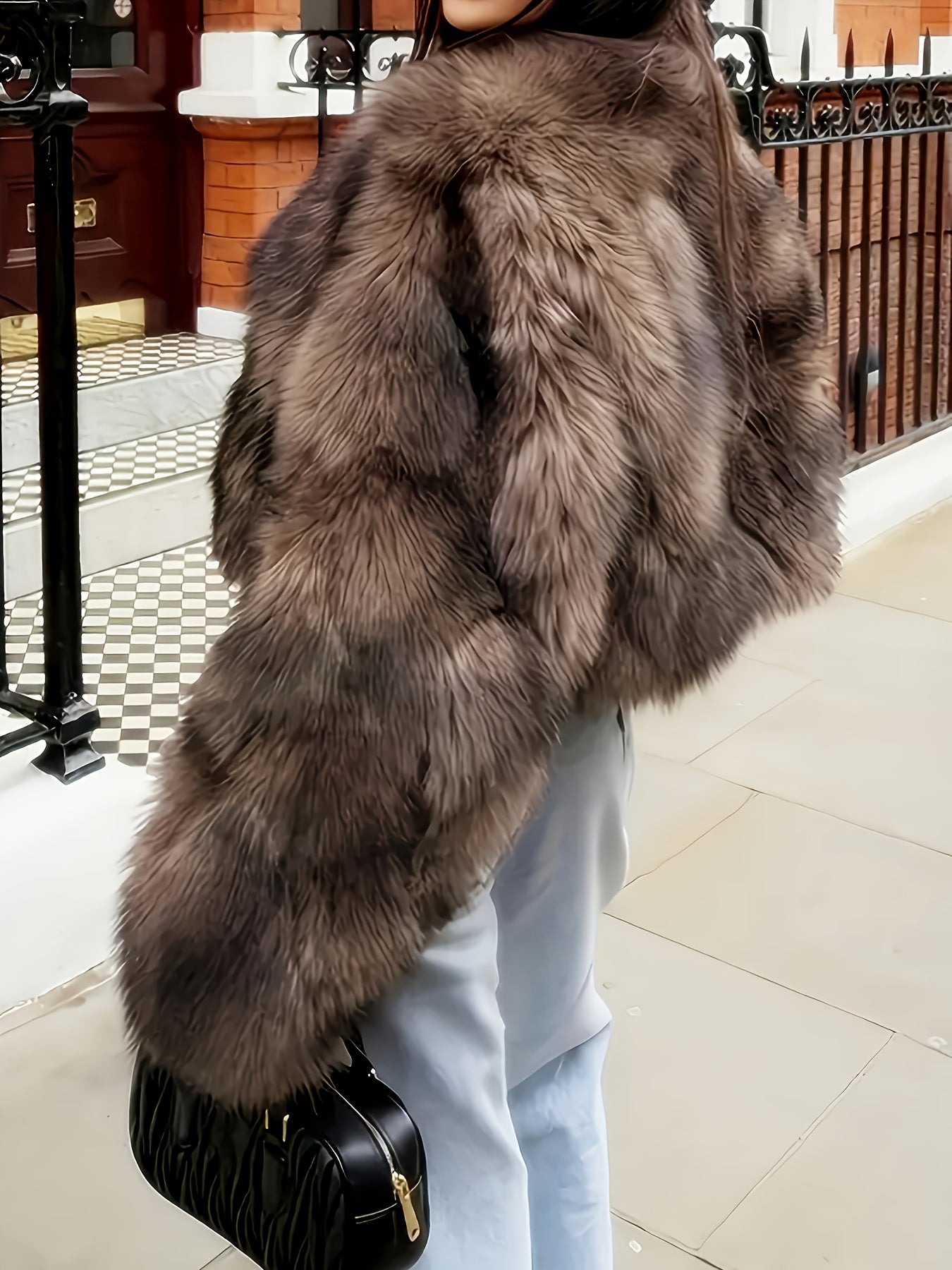 Կանացի էլեգանտ մորթե վերարկու - ձմեռային տաք, լիարժեք վերնազգեստ՝ փափուկ աստառով, ձեռքով լվացվող շքեղ մորթե բաճկոն՝ ամենօրյա և պաշտոնական միջոցառումների համար, միագույն վերարկու՝ աշուն/ձմեռ (չձգվող գործվածք, արհեստական ​​մորթի, բեժ/շագանակագույն/սև/սպիտակ)