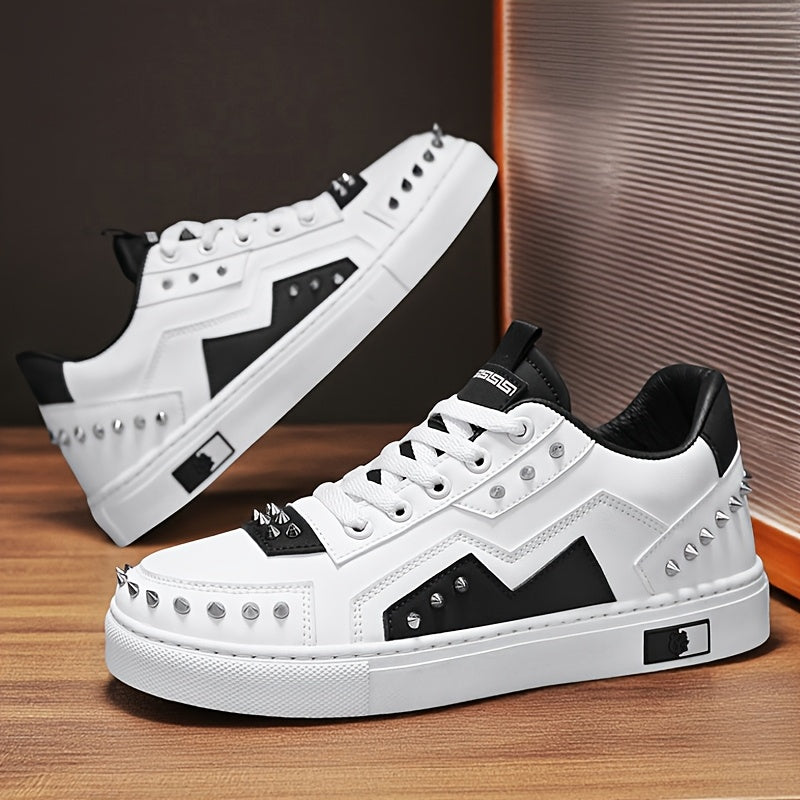 European Station Rivet Panel Shoes White Shoes Niche Korean Style Casual Shoes Versatile Sneakers