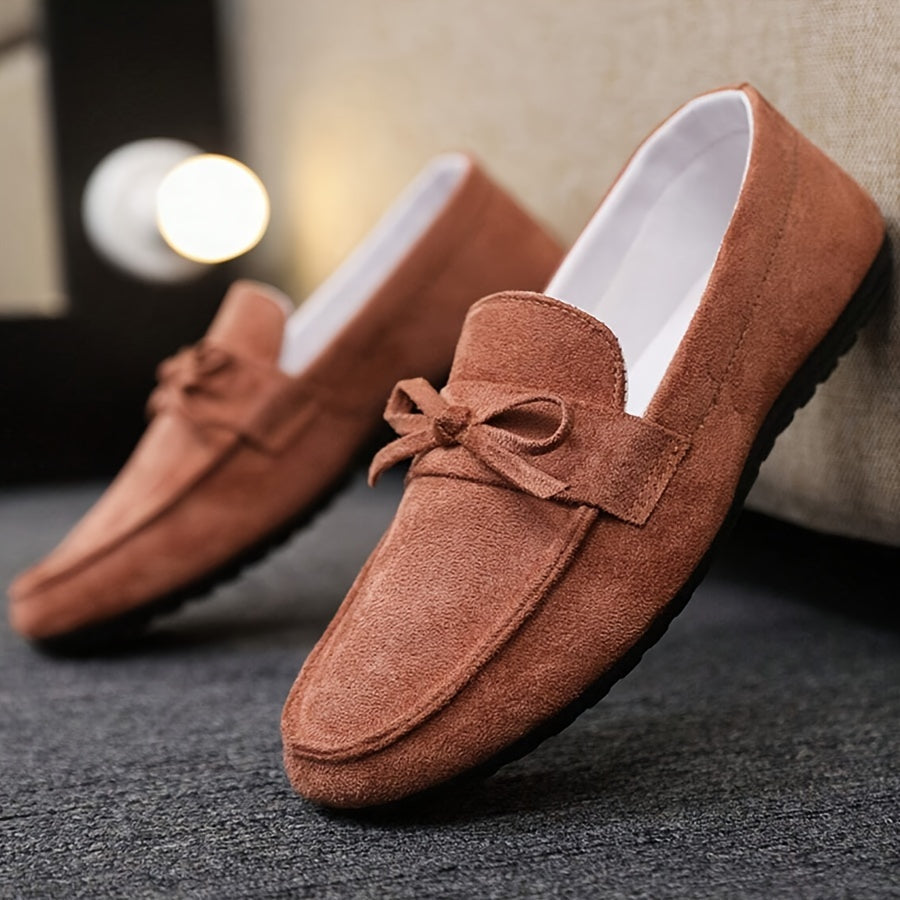 Men's Solid Color Loafer Shoes, Slip On Low Top Casual Shoes For Outdoor Street Walking Camping Activities