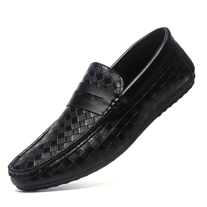 Men'S British Style Loafers - Comfortable Slip-On Moccasins with Round Toe, Faux Cover Upper & PVC Sole, Perfect for Casual Wear, Parties, and Weddings, Wedding Shoes - ayq