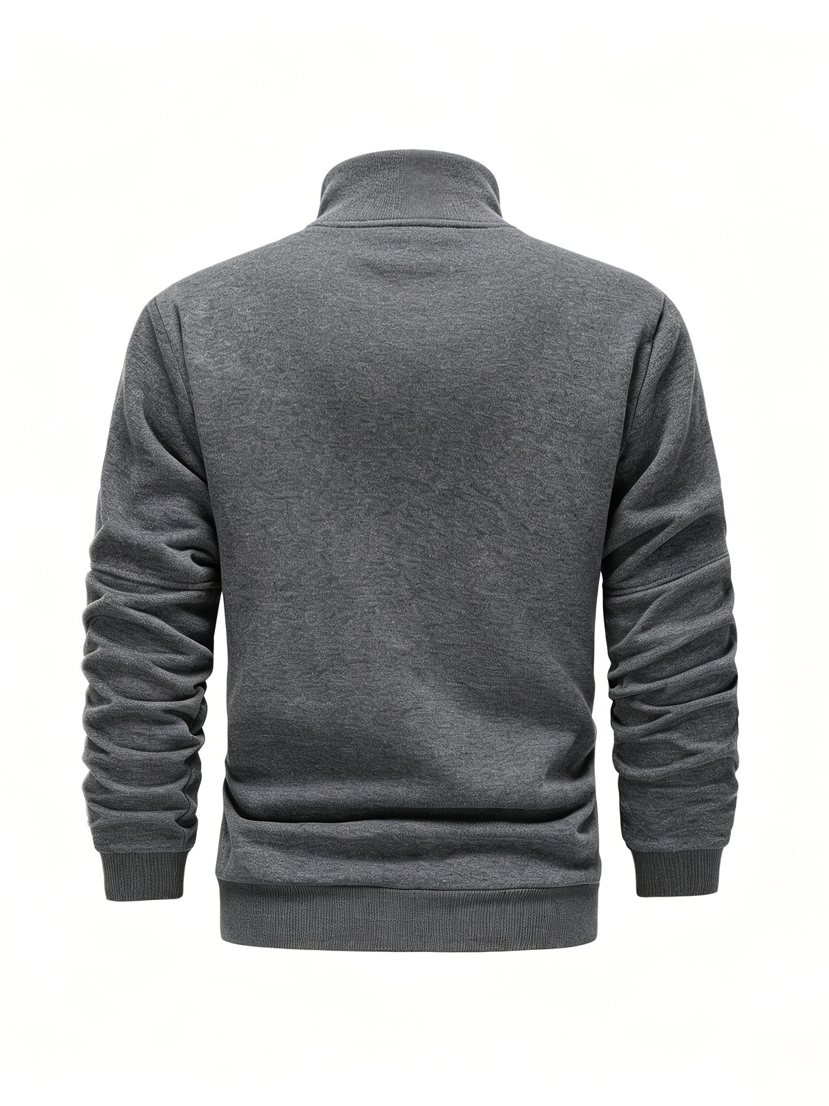 Men's Casual Stand Collar Zipper Fleece Jacket for Fall Winter