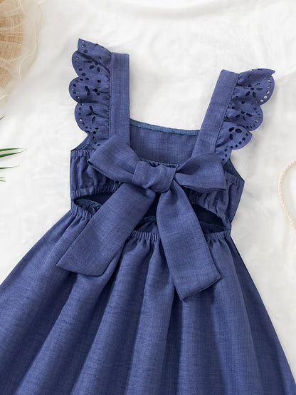 Girls' Elegant Summer Bodycon Dress with Ruffled Sleeves