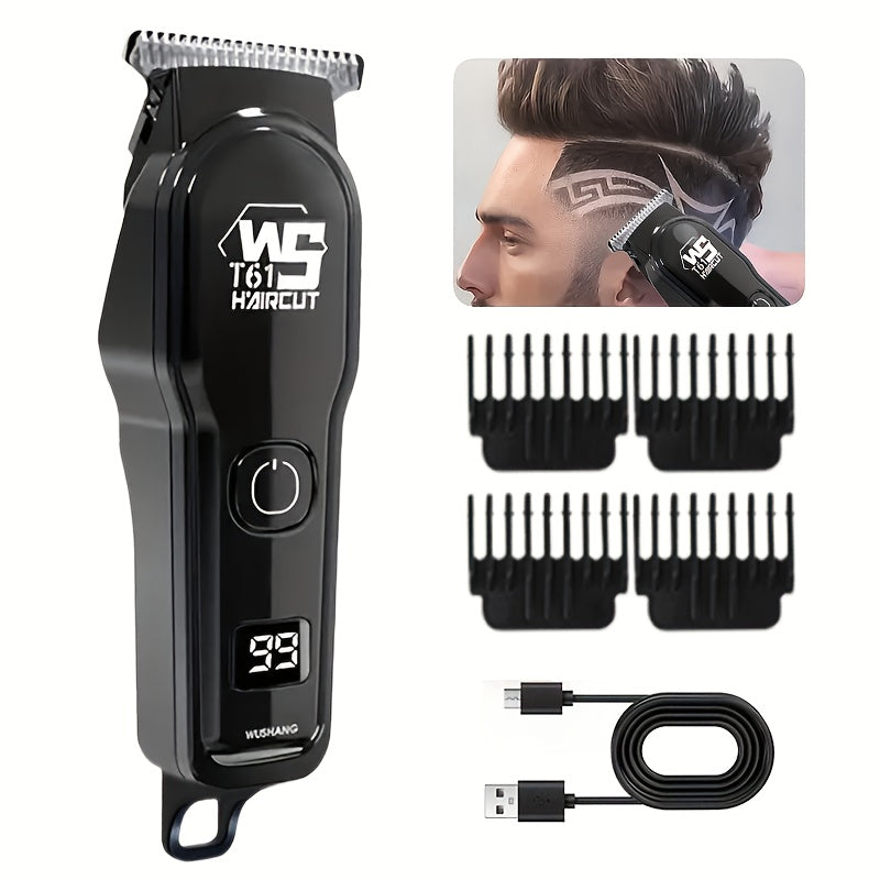 1 անլար մազ կտրող և մորուքի կտրող մեքենա տղամարդկանց համար LCD էկրանով, պրոֆեսիոնալ USB լիցքավորվող խնամքի հավաքածու - դիմացկուն և փոխադրելի հայրերի օրվա/ծննդյան օրվա կամ տոնական նվերների համար
