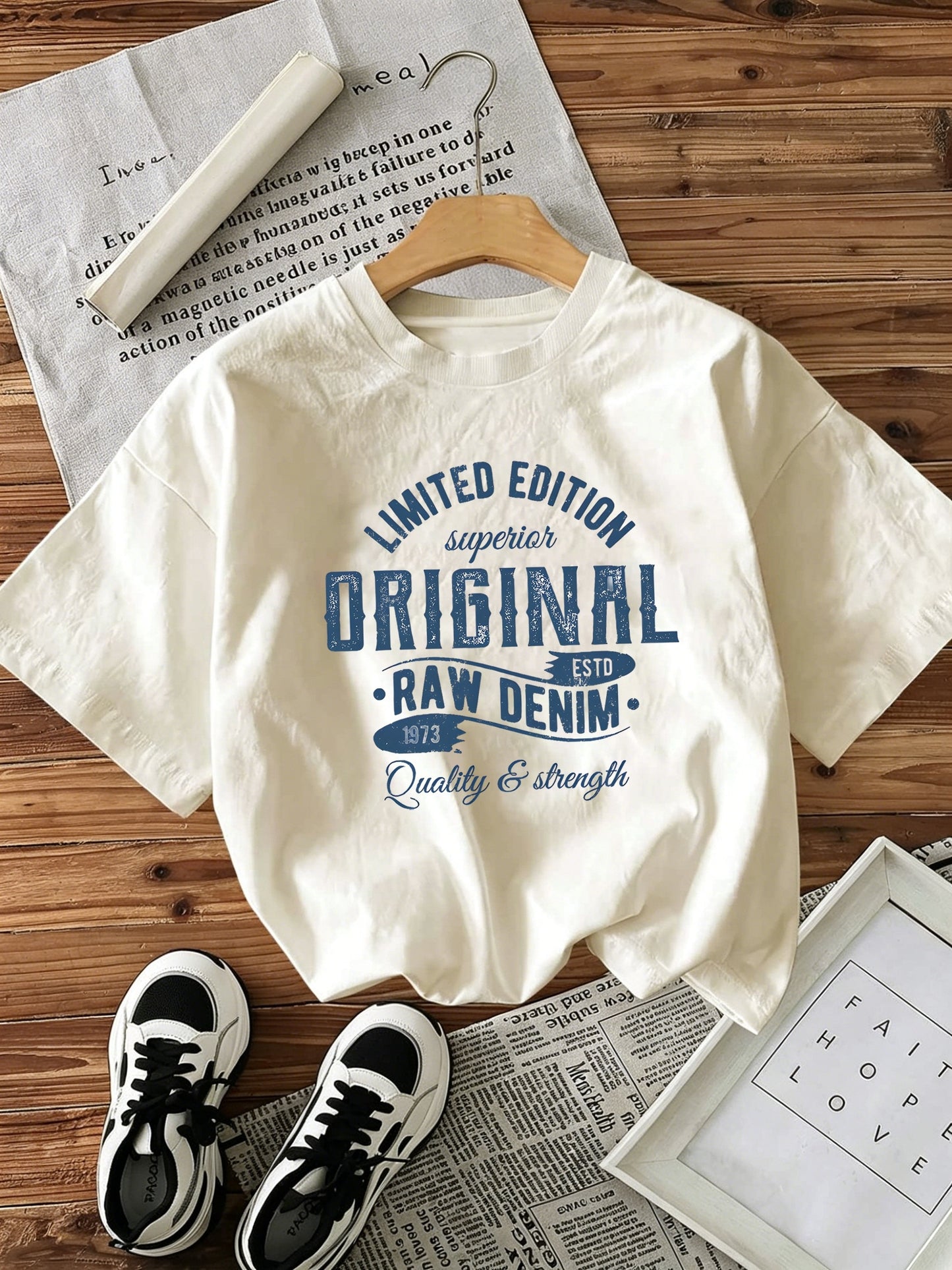 Men's 100% Cotton Geometric Print Crew Neck T-Shirt for Summer