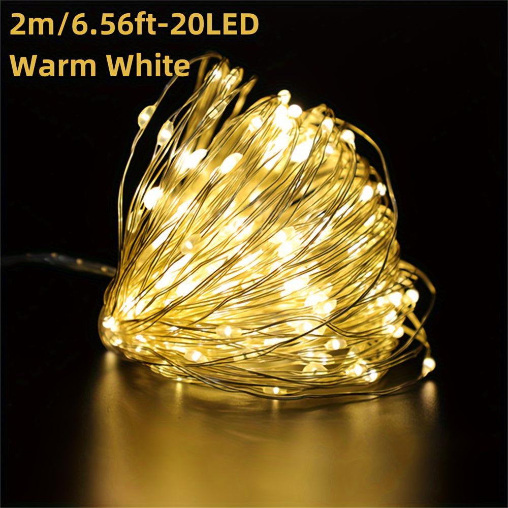 1pc, LED USB Fairy Lights, USB Powered Copper Wire Garland String Lights for Home Wall Room Holiday Party Wedding Festival Indoor Bedroom Table Ramadan Halloween Christmas Decoration, Best for Christmas