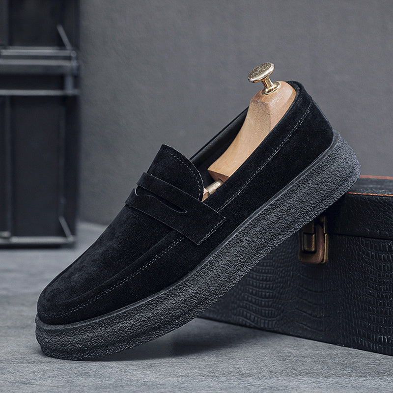 Unisex Streamlined Cushioned PU Loafers with Cloud Pattern