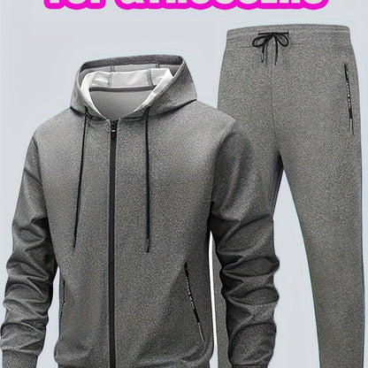 Men's Casual Sportswear Set - Polyester, Perfect T-shirt for Running and Home Leisure, Fitness Wear, Outdoor Activities, Workout Outfits, Stylish Sportswear, Comfortable Fit, Durable Construction, Two-piece Set, Active Lifest
