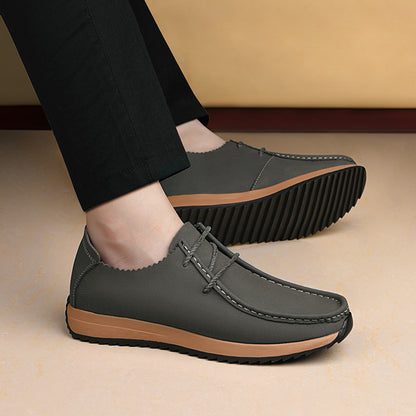 Men's Low-Top Oxford Shoes with Hidden Height Increase, Anti-Slip Sole