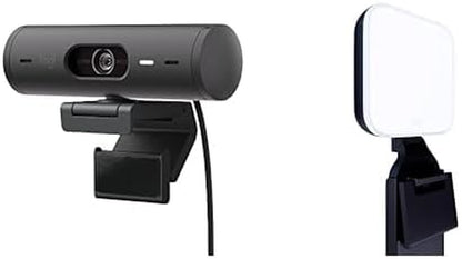 Logitech Brio 501 Full HD Webcam with Auto Light Correction,Show Mode, Dual Noise Reduction Mics, Privacy Cover, Works with Microsoft Teams, Google Meet, Zoom, USB-C Cable - Black