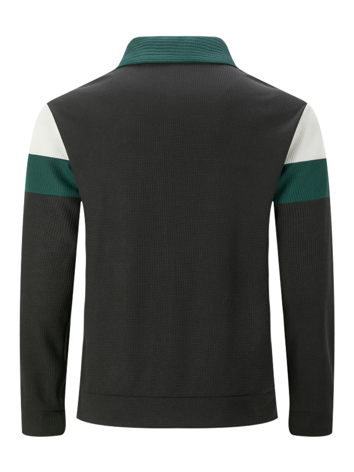 Men's Waffle Knit Zip-Up Bomber Jacket with Graphic Print