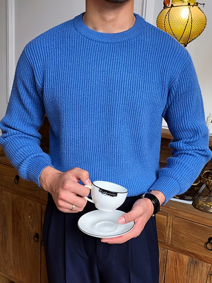 Բաց գույնի, հասուն ոճի աշուն/ձմեռ, հիմնական, տղամարդկանց համար, երկար թևքերով, առօրյա, բրիտանական, կլոր վզնոցով, տրիկոտաժե, բարձր օձիքավոր վերնաշապիկով