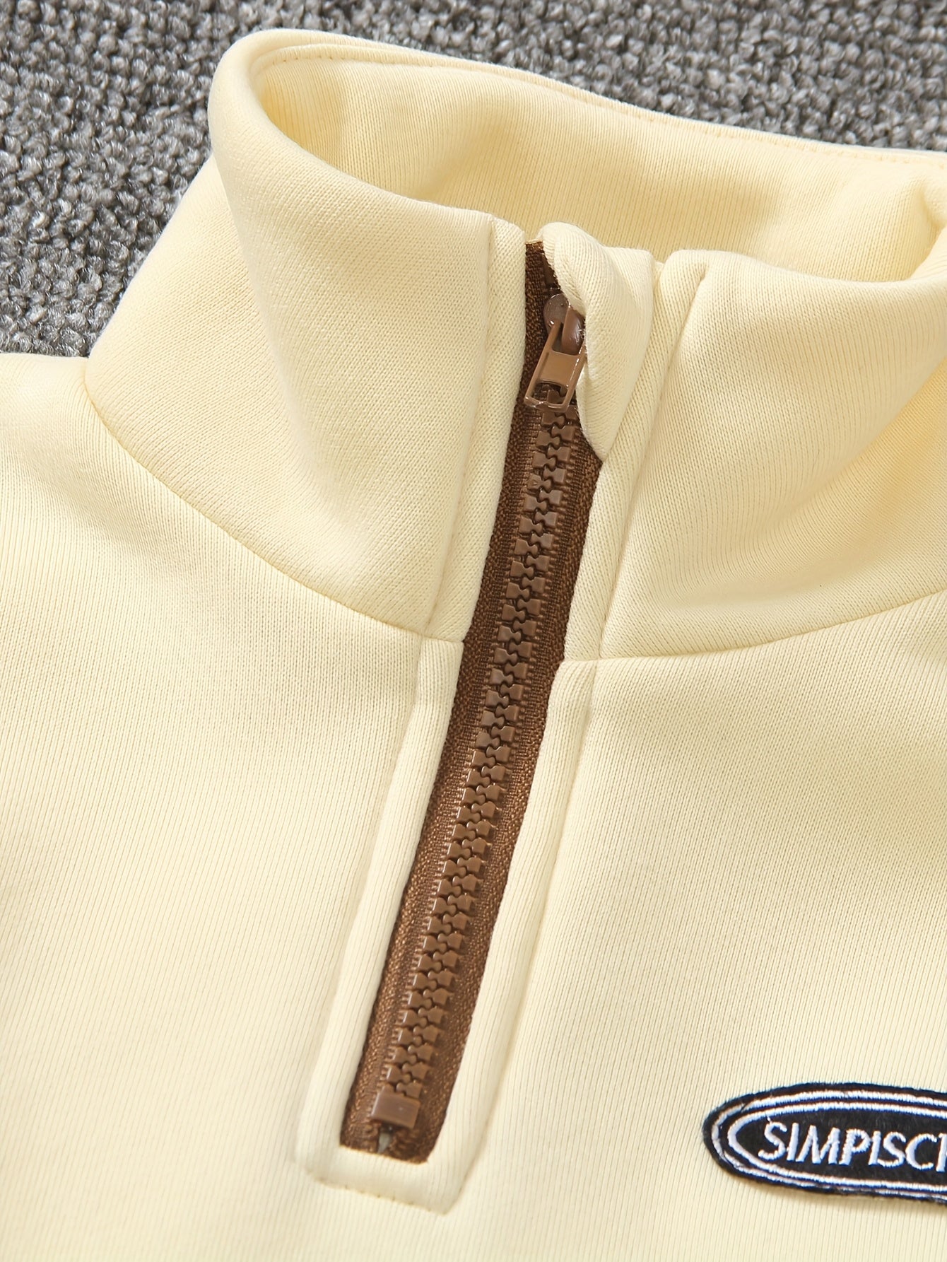 2pcs Set: Young Boys' Autumn/Winter -Lined Sweatshirt and Pants Set, Including a Stand Collar Half-Zip Contrast Long Sleeve Sweatshirt and Elastic Waist Contrast Pants, Very Casual, Comfortable, and Simple, Perfect for Outdoo