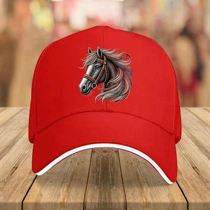 Vintage-Style Lightweight Baseball Cap with Horse Design