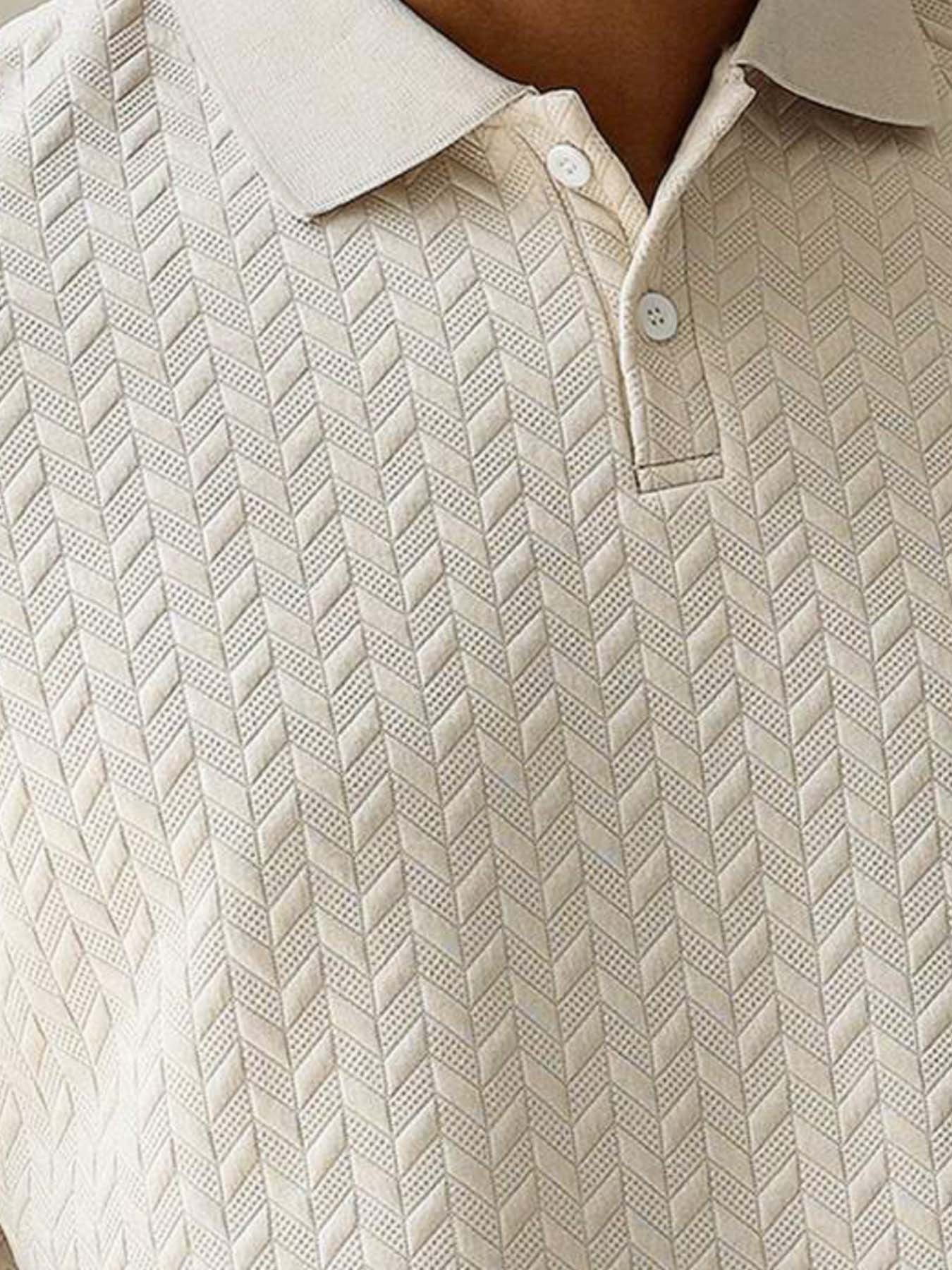 Men'S Casual Short Sleeve Knit Polo Shirt, Polyester Blend with Slight Stretch, Summer Fashion Pullover with Button Details and Print Horse Emblem