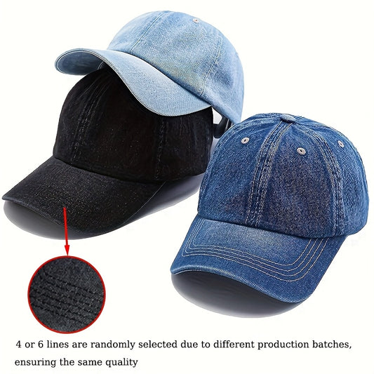 Men's Denim Baseball Cap Jeans Snapback Cap Casquette Plain Bone Hat Gorras Men Casual Blank Dad Male Hat