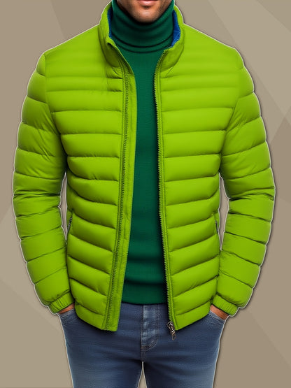 Men's Lightweight Stand Collar Winter Jacket - Casual Loose Fit