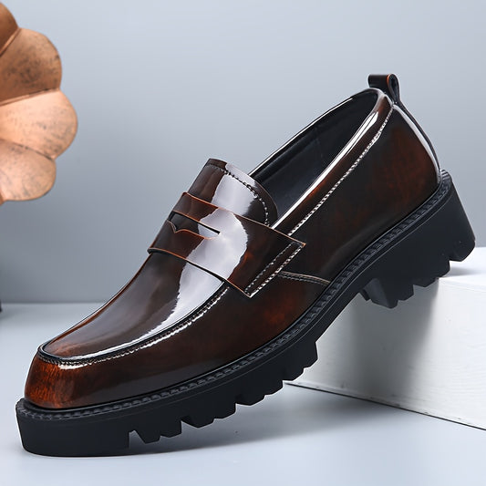Men's Genuine PU Leather Business Casual Slip-On Shoes