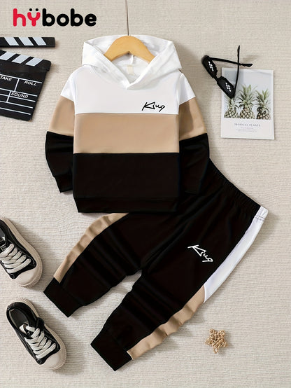 2 հատ տղայի «Թագավորական» նախշերով գլխարկով հանդերձանք, ոճային գունային բլոկներով կարված գլխարկի և տաբատի հավաքածու, մանկական հագուստ աշուն/ձմեռ բացօթյա հագուստի համար, որպես նվեր