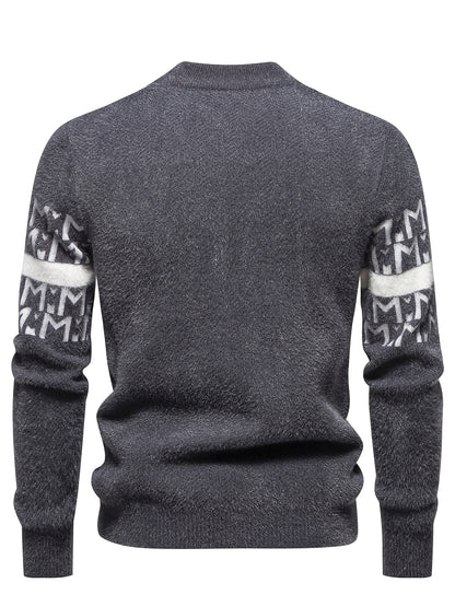 Տղամարդկանց նոր աշուն/ձմեռ տրիկոտաժե սվիտեր, բարձր վզնոցով, ամենօրյա, նորաձև, տաք հիմք - Senmeigou