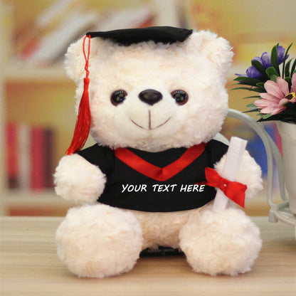 {Personalization} Graduation Bear Doll, Master's and Doctor's Bear Plush Toy, Bachelor's Suit Doll with Printed Logo, Graduation Season Gift, Gift for Classmates, Friends and School