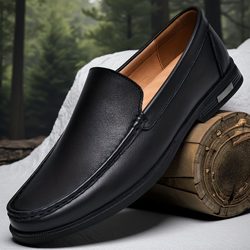 Men's Casual Slip-On Loafers, All-Season Leather Shoes